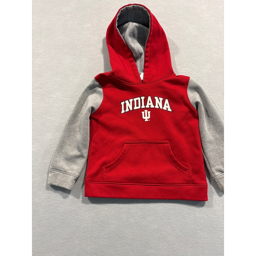Indiana University Hoosiers Youth Hoodie Red Gray Rivalry Threads Size 5T